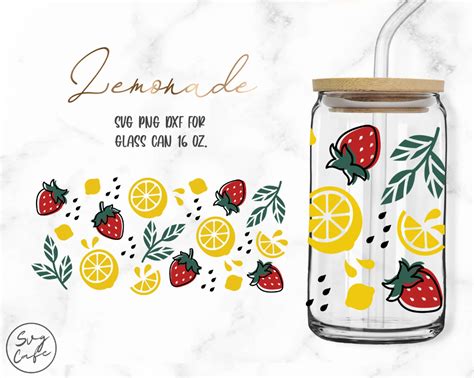 Lemonade 16oz Glass Can Cutfile Svg Dxf Png File Digital Etsy Artofit