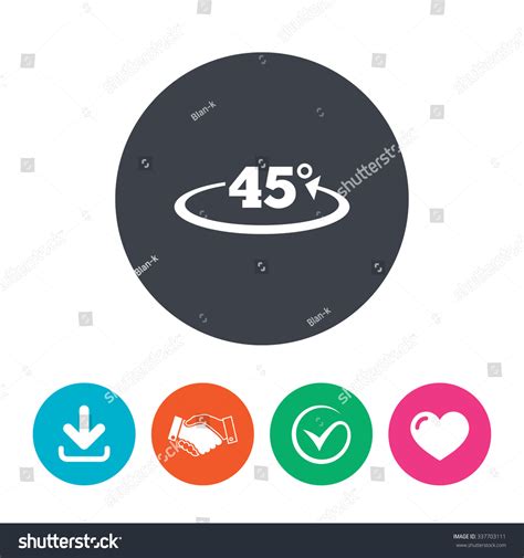 Angle 45 Degrees Sign Icon Geometry Stock Vector (Royalty Free ...