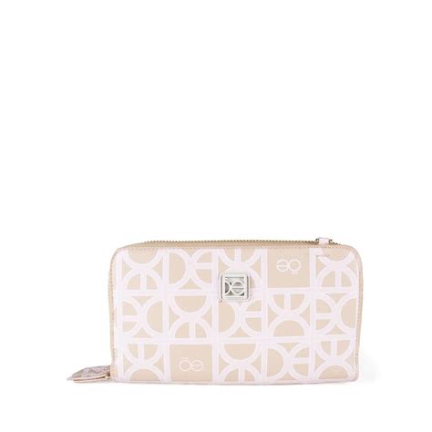 Billetera Cierre Doble Color Nude Para Mujer Cloe