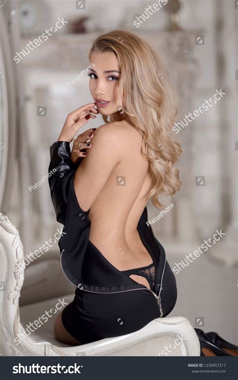Sexy Blonde Beautiful Hair Takes Off Stock Photo Shutterstock