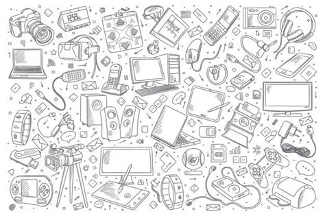 Premium Vector Gadgets Doodle Set How To Draw Hands Gadgets Doodles