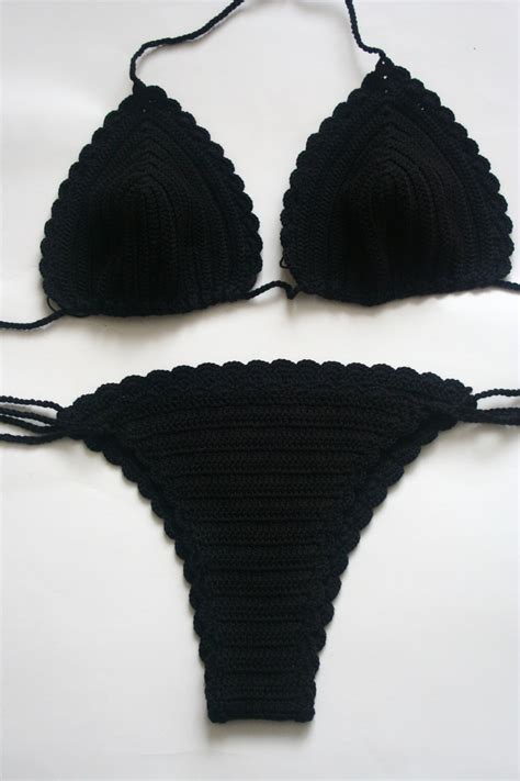 Black Bikini Set Bikini White Bikini Top Bikini Bottom Etsy