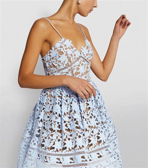 Self Portrait Blue Azalea Lace Mini Dress Harrods Uk