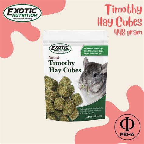 Exoticnutrition Timothy Hay Cubes 448g Makanan Sugar Glider Chinchilla