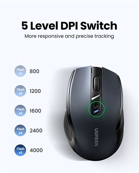 Ugreen Dual Mode Mouse Silent Buttons G With Usb Mini Receiver