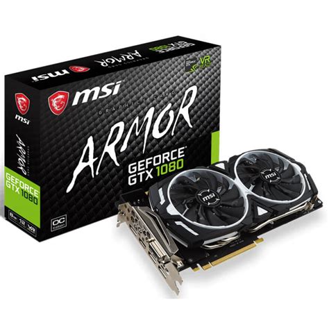 Placa De Video MSI GeForce GTX 1080 ARMOR 8G OC 8GB GDDR5X PCI EXP 912