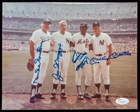 Mickey Mantle Joe Dimaggio Willie Mays And Duke Snider Au