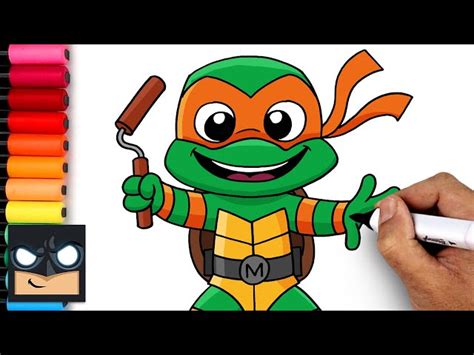 How To Draw Michelangelo | Teenage Mutant Ninja Turtles - Videos For Kids