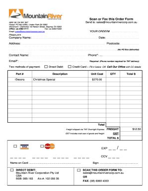 Fillable Online MRC IDecora External Order Form Mountainrivercorp