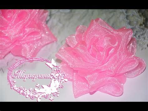 Пышная РОЗА канзаши ИЗ ОРГАНЗЫ 🌹Цветы из органзы 🌹Roses from Organza ...