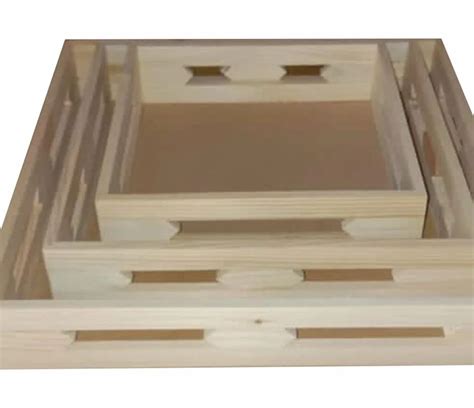 Wooden 3 Piece White Pine Wood Serving Tray At Rs 350 Set In Kolkata