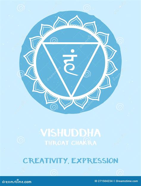 Quinto Chakra Con Descripción Vishuddha Mandala Sobre Fondo