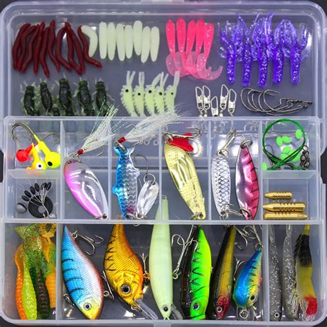 Fishing Lure Kit Freshandsaltwater Minnow Vib Spoons Soft Bait Artificial