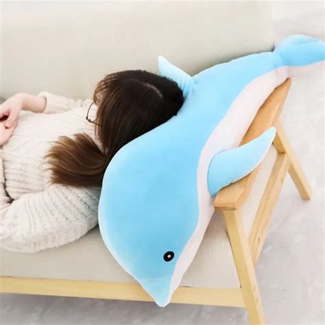 Large Dolphin Plush Toy Kawaii Stuffed Sea Animal Doll Soft Baby