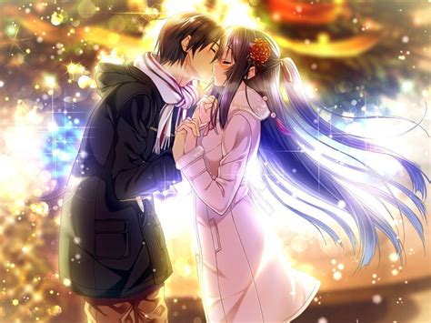 Anime Romantic Kiss Wallpapers Wallpaper Cave