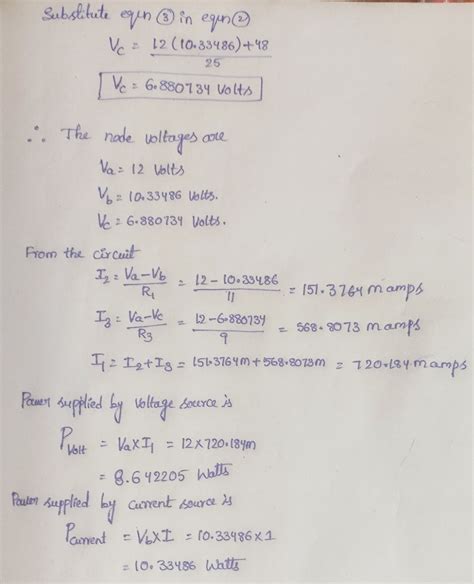 Solved Determine The Node Voltages Va Vb And Vc For The Circuit