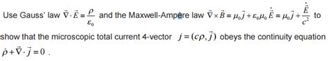 Solved Use Gauss Law Nabla Epepsilon0 And The