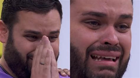 BBB 24 Michel se emociona recado da família no Almoço do Anjo