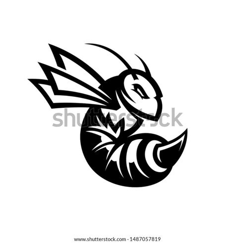 Killer Bee Modern Design Vector Mascot Stok Vektör Telifsiz