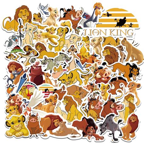 10 50pcs Cute Disney The Lion King Cartoon Movie Stickers Aesthetic