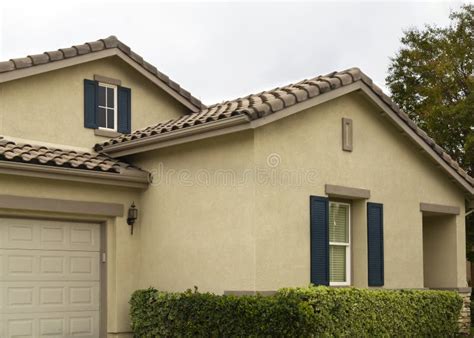 Suburban Single Family Home Facade Stock Image - Image of attic, house: 265293071