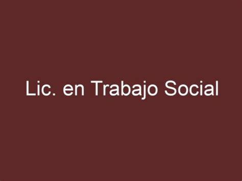 Lic En Trabajo Social Curriculumsvitae Net