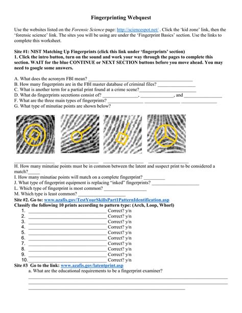 10 Fingerprinting Merit Badge Worksheet Worksheets Decoomo