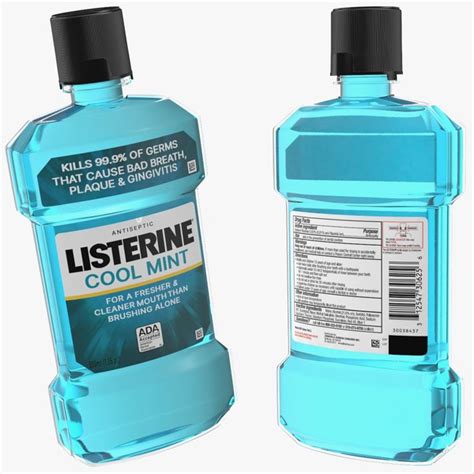 modelo 3d Enjuague bucal antiséptico Listerine Cool Mint 500ml