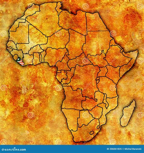 Liberia on Actual Map of Africa Stock Illustration - Illustration of