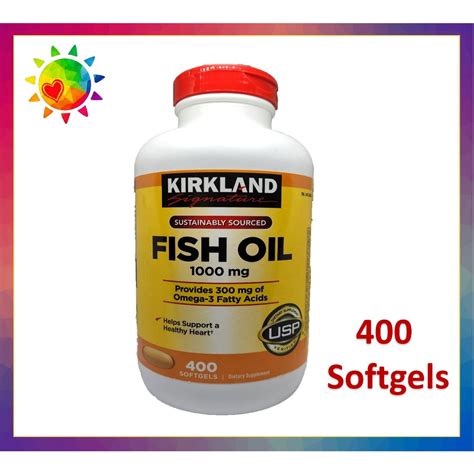 Kirkland Signature Fish Oil 1000 Mg 400 Softgels Shopee Philippines