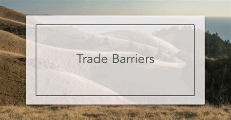 Trade Barriers - Intelligent Economist