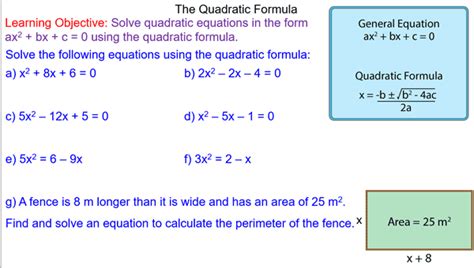 Using the Quadratic Formula to Solve Equations - Mr-Mathematics ...