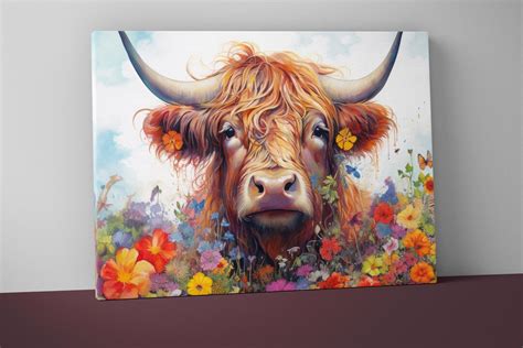 Highland Cow Wall Art Highland Cow Poster Cow Canvas Print Animal Wall ...