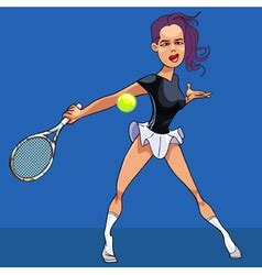 Cartoon Man Playing Tennis Royalty Free Vector Image