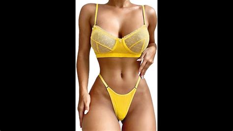 Kaei Shi Sexy Lingerie For Women Ruffle Piece Lace Lingerie Set