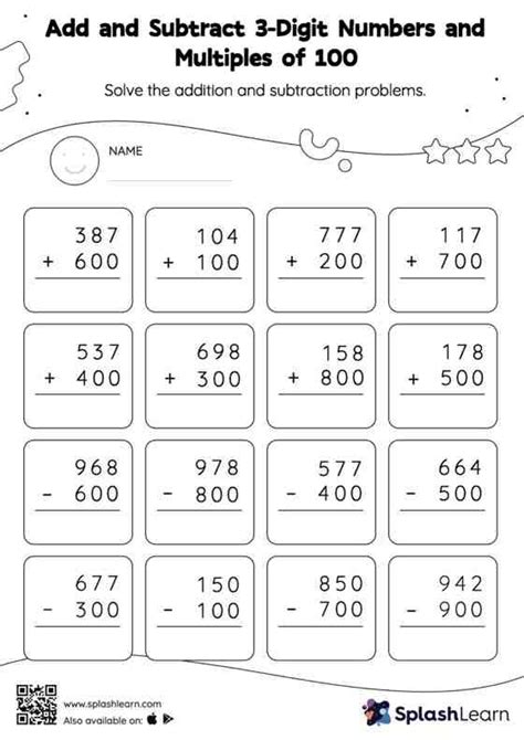 Grade Subtraction Worksheets Regrouping Across Two Zeros K Learning