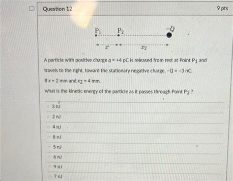 Solved A Particle With Positive Charge Q Pc Is Released Chegg