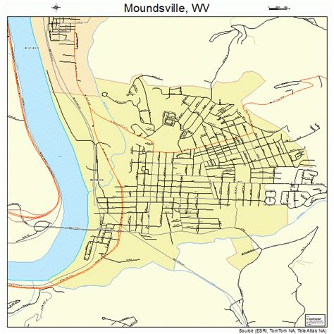 Moundsville West Virginia Street Map 5456020