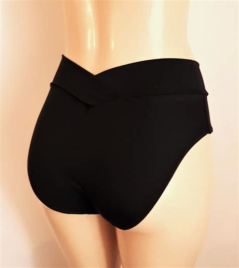 Crossover High Waisted Bikini Bottom Higher Leg Crisscross Waist Band Etsy
