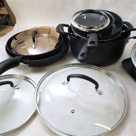 T Fal Ultimate Hard Anodized Nonstick 17 Piece Cookware Set Black