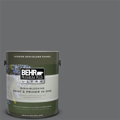 BEHR Premium Plus 1 Gal 770F 5 Dark Ash Zero VOC Semi Gloss Enamel