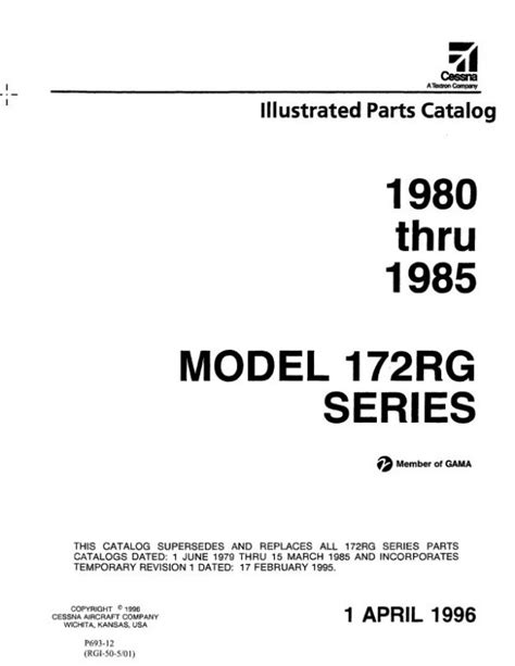 Cessna Model Rg Series Illustrated Parts Catalog Thru