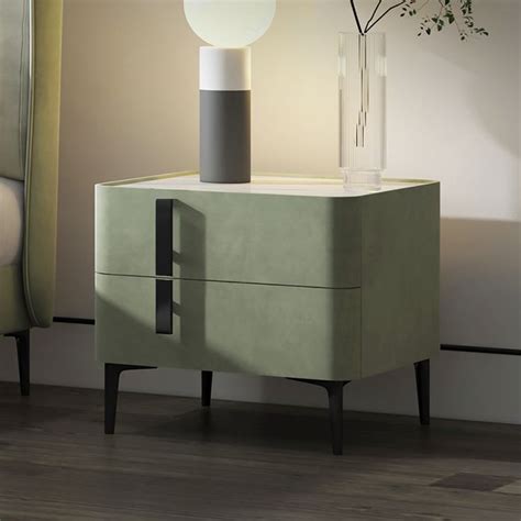 Free Shipping On Modern Nightstand With Drawers Sintered Stone Top