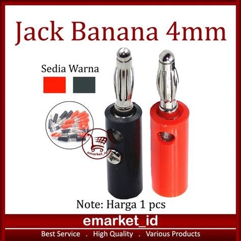 Jual Jack Banana 4mm Jantan Male Plug Jek Pisang Merah Hitam Konektor