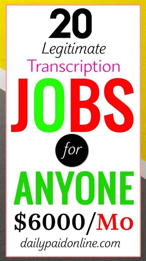 25 Best Work From Home Transcription Jobs That Pay Well Artofit