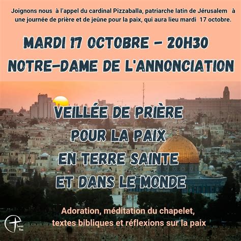 Octobre Pri Re Pour La Paix En Terre Sainte