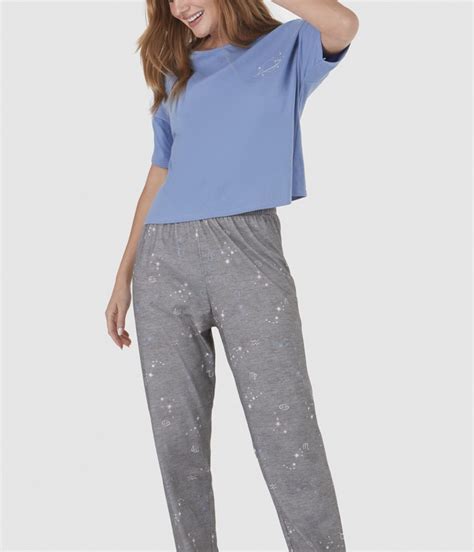 Pijama Feminino Longo Signo Malwee 1000106512 100 Algodão lingerie br