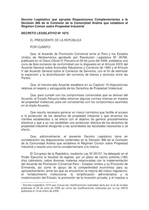 PDF Decreto Legislativo N 1075 Que Aprueba Disposiciones 2018 10