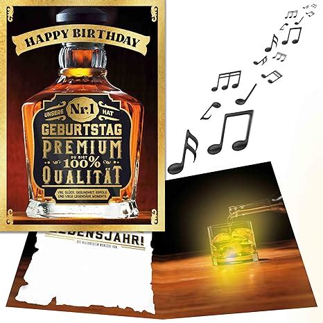 Bentino Xl Music Card Whisky With Light Effect In Glass Birthday Card