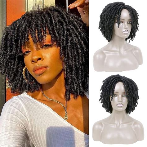 Phocas Short Dreadlock Wig For Black Women And Men Twist Dreadlock Wigs Short Twist Afro Curly